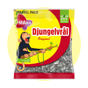 Malaco Djungelvrål 90 g – Extra saltigt lakrits för veganer