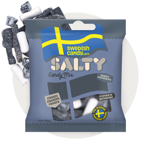 Svenska Salmiakgodisblandning 200 g – Unik och salt smak